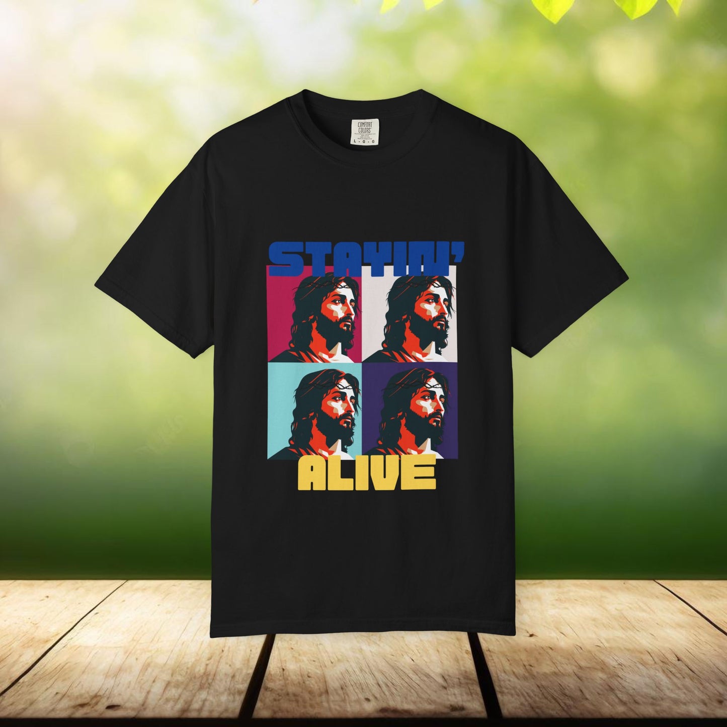 Stayin Alive Comfort Colors Christian Unisex Tee - Faith-based Tshirt, Religious Apparel, Inspirational Shirt, Comfortable Top, Christian