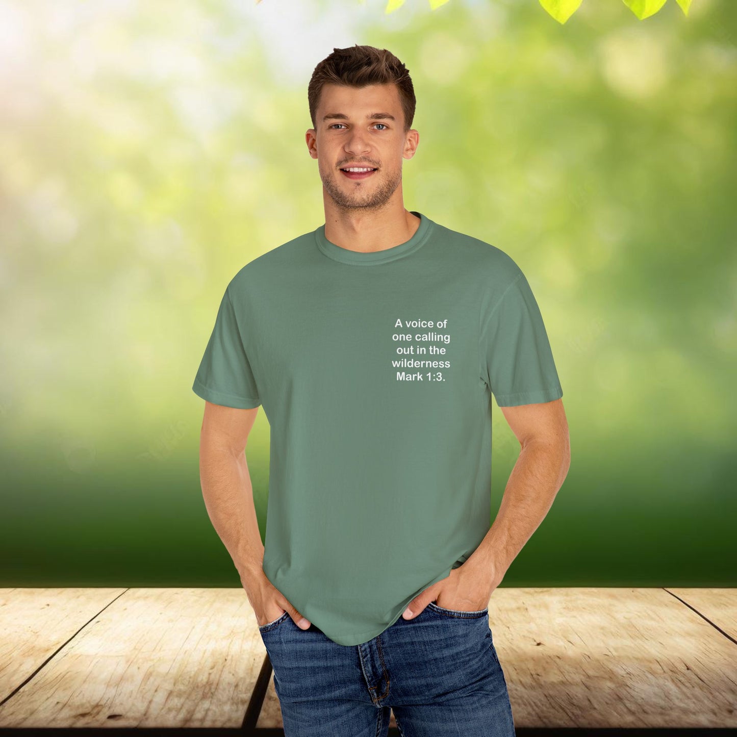 Mark 1:3 Voice in the Wilderness Christian T-shirt, Comfort Colors Tee, John the Baptist