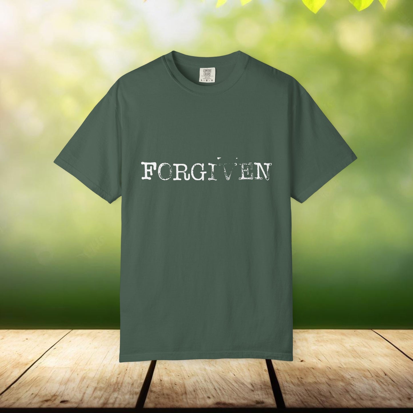 Forgiven Christian T-Shirt, Religious Tee, Unisex Garment-Dyed Shirt, Faith Apparel, Men's Women's Clothing