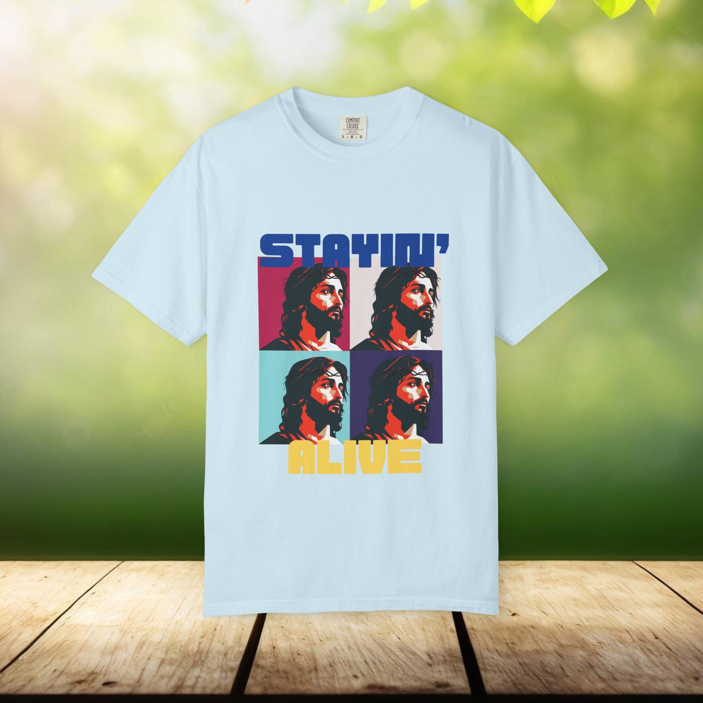 Stayin Alive Comfort Colors Christian Unisex Tee - Faith-based Tshirt, Religious Apparel, Inspirational Shirt, Comfortable Top, Christian