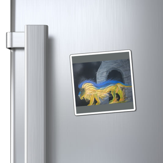 Vibrant Lion Art Magnet