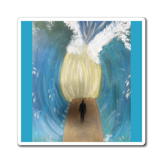 Christian Art Magnet, Moses Parting the Sea Hand Painted Picture, Religious Fridge Decor, Inspirational Bible Verse, Christian Gift Idea,